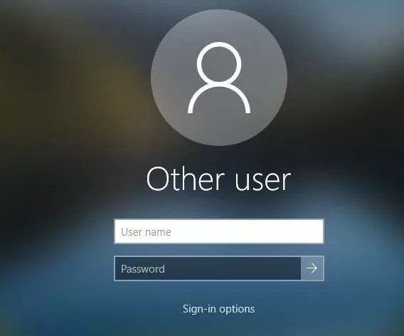Windows Server Login Screen